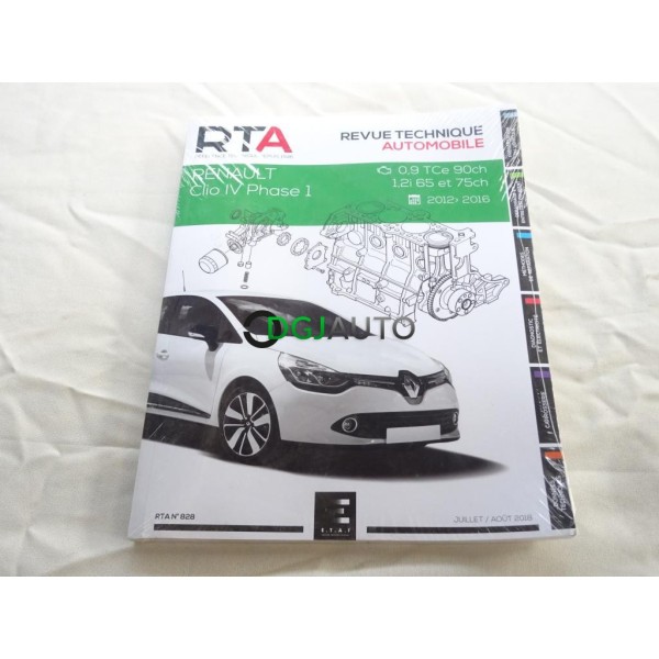 RTA revue technique automobile livre documentation entretien conduite etude technique CIP 828 pour renault clio 4 IV 0.9 1.2 de 
