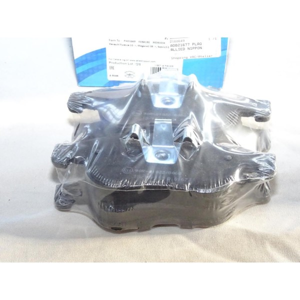 Jeu 4 plaquettes de frein avant montage teves Allied nippon ADB01677 pour renault megane 3 III scenic 3 III fluence zoe captur c
