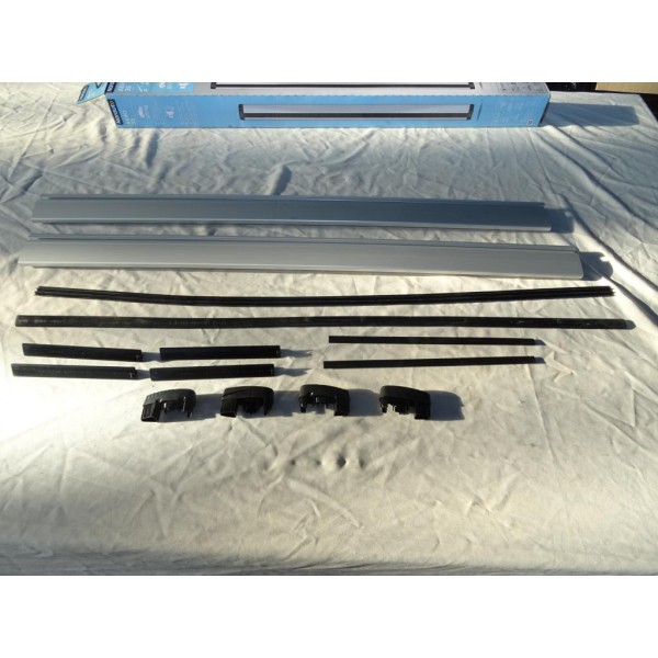 Jeu 2 barres de toit alu type wingbar 108cm de long Norauto Aero 3S 5554793001 capacité 100Kg 