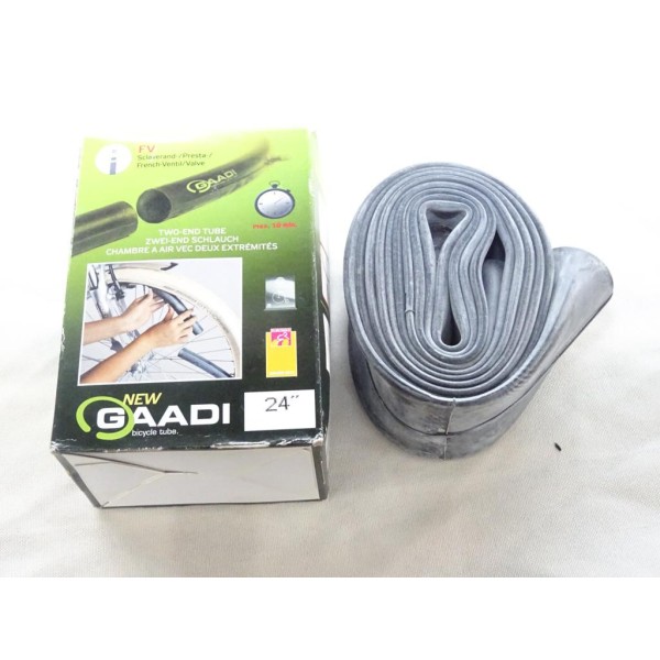 Chambre à air avec 2 extrémités pneu 24" 24 pouces 24x1.6-1.75 Gaadi 40/47-507 pour velo 