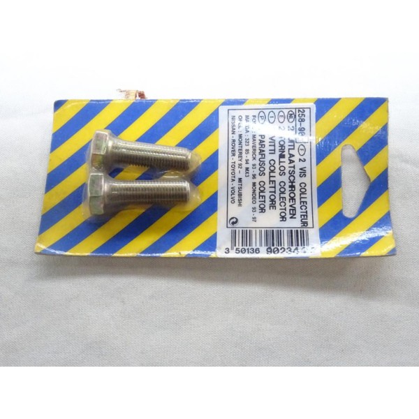 Jeu 2 vis boulon fixation tube echappement silencieux tuyau 35mm Bosal 258-907 pour divers véhicules fiat alfa romeo lancia citr