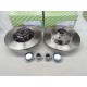 Jeu 2 disques de frein arriere plein 249mm diametre avec roulements de roue SNR KF159.54U pour citroen C4 DS4 peugeot 308 