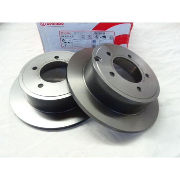 Jeu 2 disques de frein arriere plein 262mm diametre Brembo 08.A114.31 pour chrysler 200 sebring dodge caliber avenger jeep compa