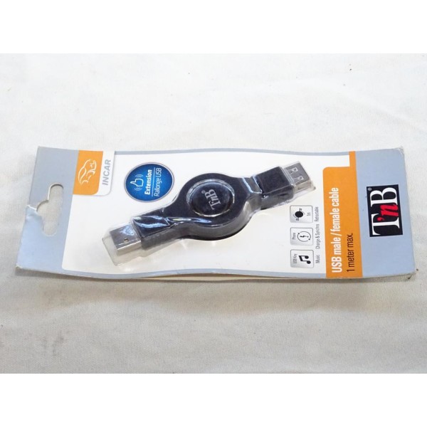 Rallonge extensible 1m 1 metre cable USB male femelle TNB CBUSBMFM 