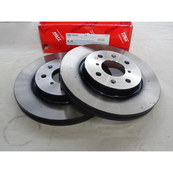 Jeu 2 disques de frein avant ventilé 256mm diametre TRW DF6232 pour suzuki swift 3 4 III IV 