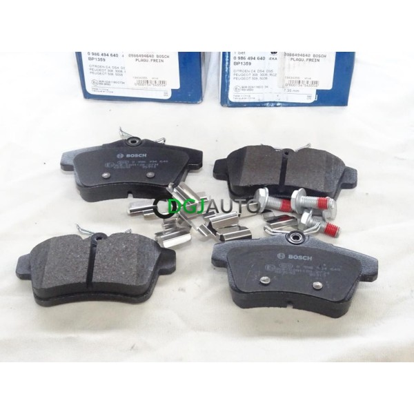 Jeu 4 plaquettes de frein arriere montage lucas Bosch 0986494640 BP1359 pour citroen C4 DS4 DS5 peugeot 308 508 3008 5008 RCZ 