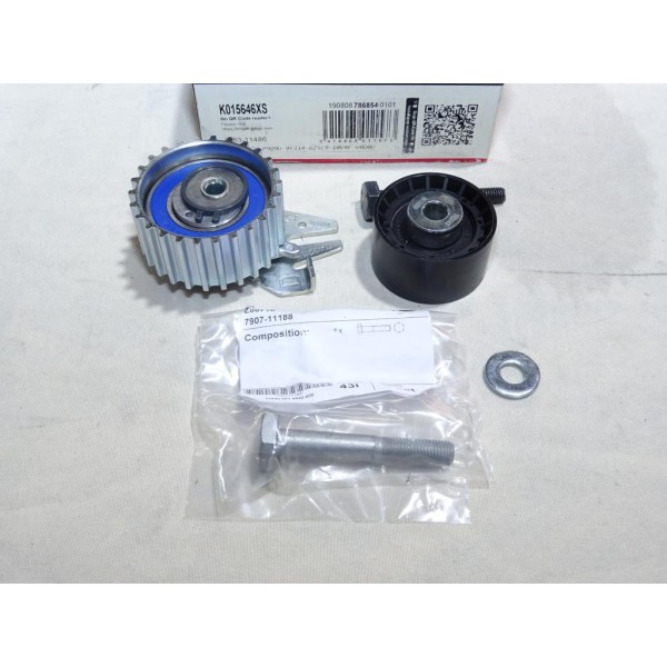Jeu galets enrouleur + tendeur courroie de distribution (non incluse) Gates K015646XS pour alfa romeo mito giulietta fiat 500L 5