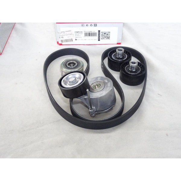 Kit courroie accessoire 6PK1353 + galet tendeur + enrouleurs + poulie alternateur Gates K106PK1353 pour fiat scudo 2 II peugeot 