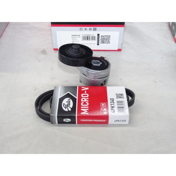 Kit courroie accessoire 4PK1240 + galet tendeur Gates K024PK1240 pour renault kangoo 1 clio 2 II 1.4 essence 