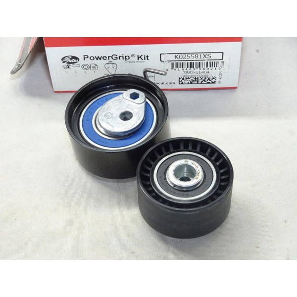 Jeu 2 galets tendeur + enrouleur courroie de distribution (non incluse) Gates K025581XS pour citroen C2 C3 C4 xsara berlingo C-e