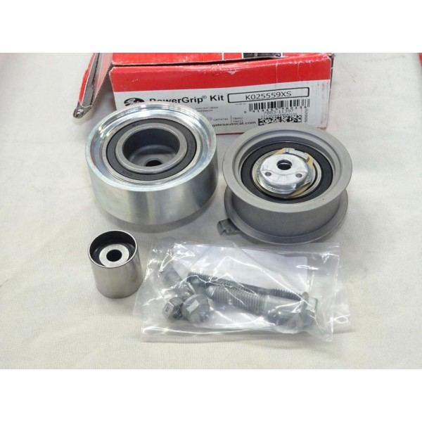 Jeu 3 galets tendeur + enrouleurs courroie de distribution (non incluse) Gates K025559XS pour audi A3 seat cordoba 1 2 I II ibiz