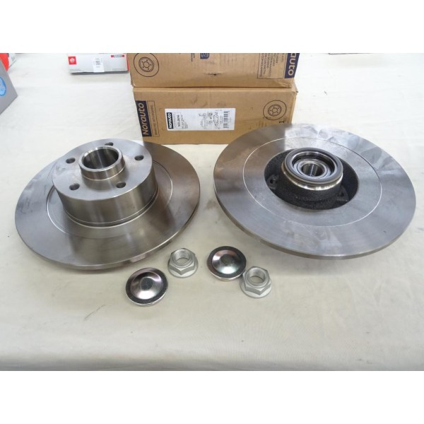 Jeu 2 disques de frein arriere plein 300mm diametre avec roulement de roue bande ABS Norauto NDL0016 pour renault laguna 2 II 