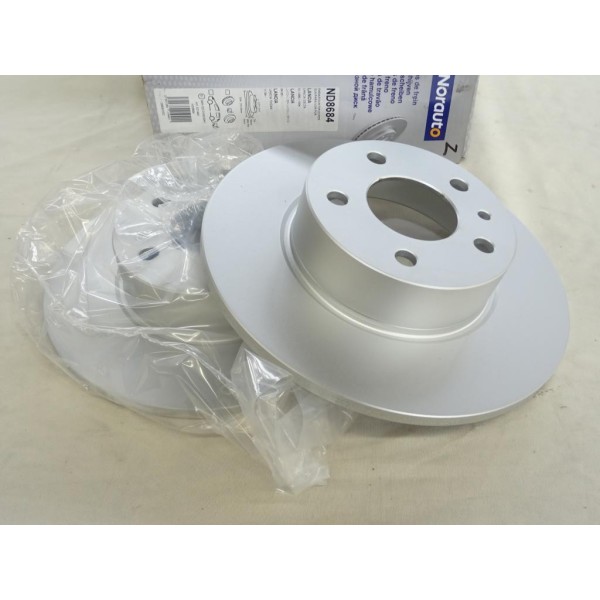 Jeu 2 disques de frein arriere plein 251mm diametre Norauto ND8684 pour alfa romeo 147 156 164 lancia delta thema 