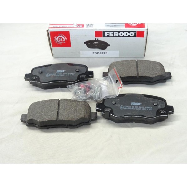 Jeu 4 plaquettes de frein arriere montage TRW Ferodo FDB4925 pour fiat 500X jeep renegade compass 