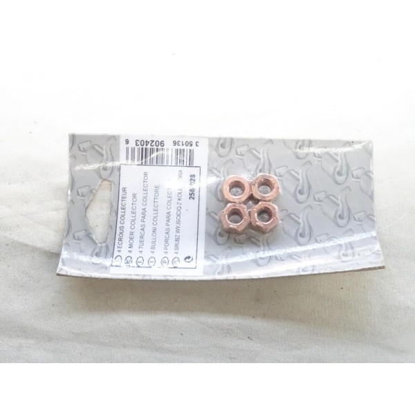 Jeu 4 ecrous M8 fixation tuyau echappement Bosal 258028 pour pour divers véhicules fiat alfa romeo lancia citroen peugeot merced