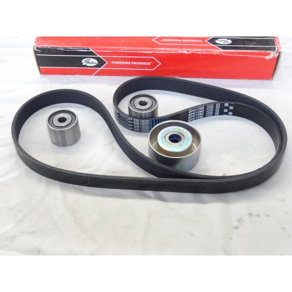Kit courroie accessoire 3 galets + courroie 6PK1390 Gates K016PK1390 pour citroen jumpy berlingo xsara fiat scudo peugeot 206 30