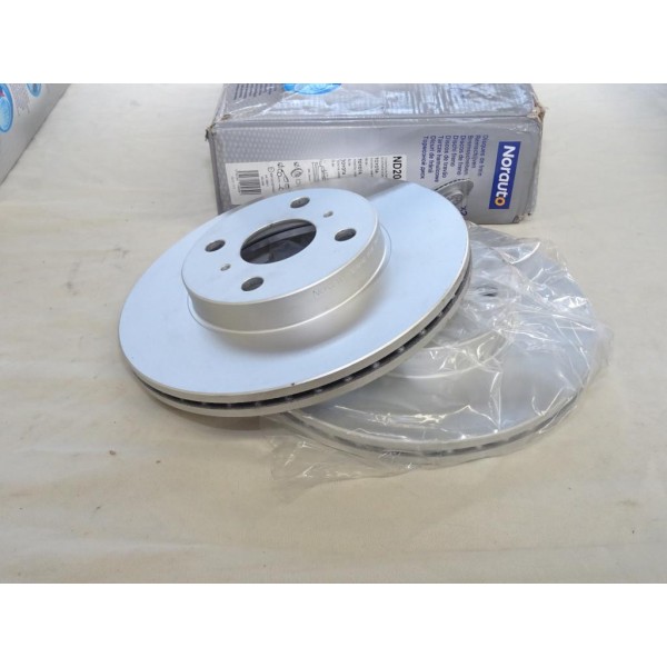 Jeu 2 disques de frein avant ventilé diametre 255mm Norauto ND2040 pour toyota yaris P1 partir de 01/1999 MR2 W30 echo yaris ver