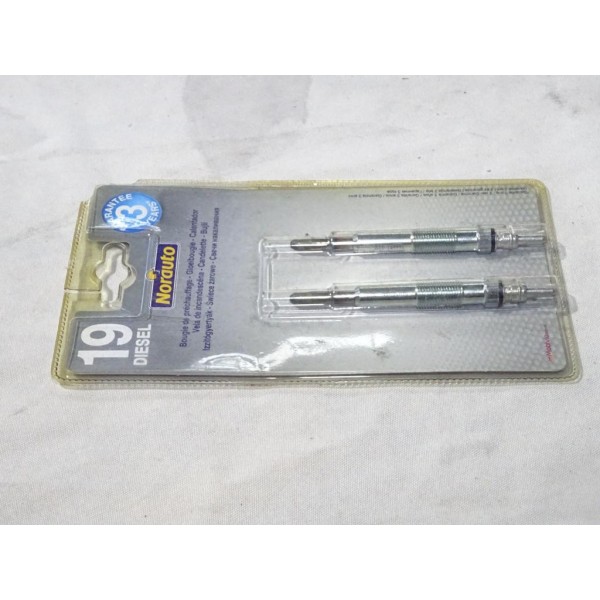 Lot 2 bougies de prechauffe N°19 166691 pour renault clio 2 II kangoo megane 1 dacia solenza 1.9D 1.9 D diesel 
