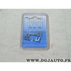 Blister 3 fusibles plat languette 50A 80A 100A Norauto N°49