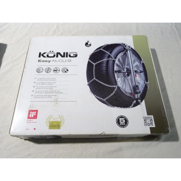 Jeu 2 chaines neige Konig N°050 easy fit CU-9 pour pneu roue jante 165/80/13 155/80/14 175/70/13 165/70/14 155/70/15 185/65/13 1