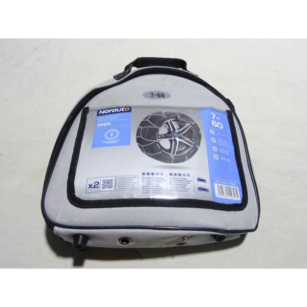 Jeu 2 chaines neige Norauto 7-60 pour pneu roue 185/70/13 165/75/14 165/80/14 175/70/14 185/60/14 195/60/14 175/65/15 185/50/15 