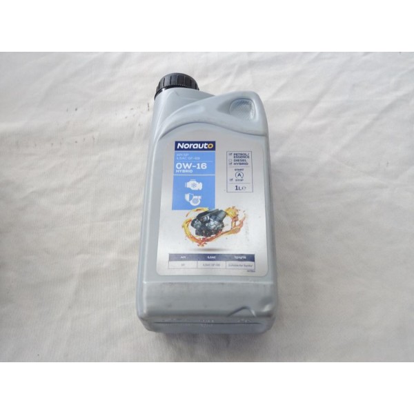 Bidon 1L 1 litre huile moteur 0W16 hybrid API SP ILSAC GF-6B start and stop Norauto 2276086 pour toyota 
