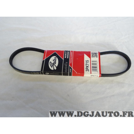 Courroie d'accessoire Gates 3PK715 pour renault 19 R19 clio 1 I megane 1 I dont scenic express honda CRX 
