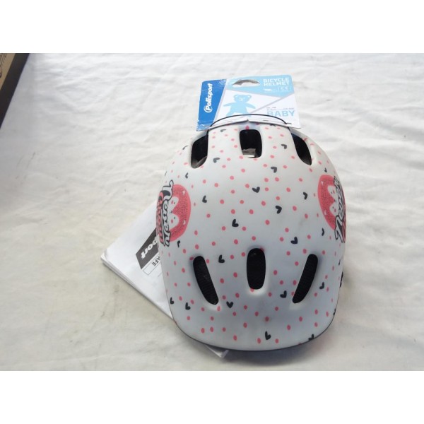 Casque de velo trottinette enfant bébé taille XXS 44-48cm Polisport 8740200048 blanc et rose 