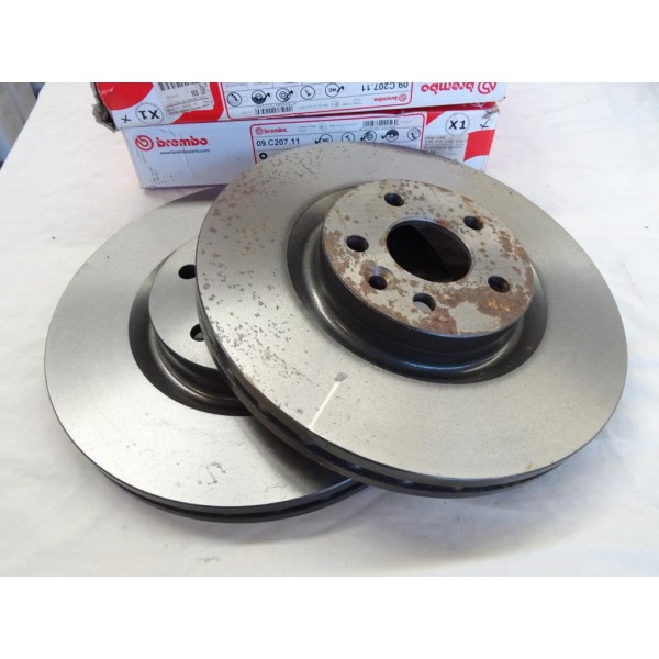 Jeu 2 disques de frein avant ventilé 325mm diametre (oxydation) Brembo 09.C207.11 pour land rover range rover evoque L538 discov