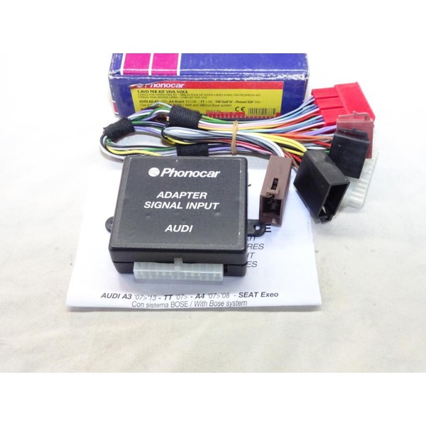 Cables pour kit mains libres Phonocar 04668 pour audi A2 A3 partir de 2007 A4 de 2001 à 2006 TT partir de 2006 volkswagen golf 4