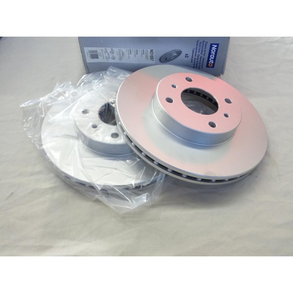 Lot 2 disques de frein avant ventilé 280mm diametre Norauto ND1057 pour nissan 200SX S13 primera P11 sunny N14 almera N16 