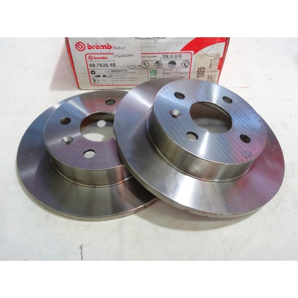 Jeu 2 disques de frein arriere plein 240mm diamètre Brembo 08.7626.10 pour opel astra G H meriva A zafira B 
