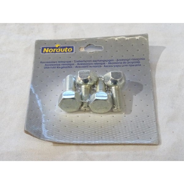 Blister 4 boulons de roue diametre 10 pour roue entraxe 4x115 Norauto 772461 N050675 pour remorque 