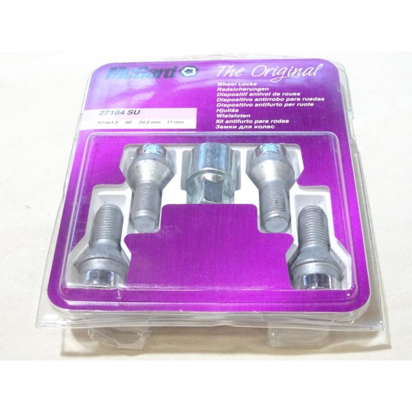 Jeu 4 boulons de roue antivol M14x1.5 24mm 17mm Mcgard 27184SU pour alfa romeo 159 4C brera giulia stelvio citroen evasion jumpy