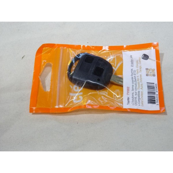 Clé vierge télécommande 2 boutons lame vierge à tailler Clé auto TY002 pour toyota RAV4 yaris cordia land cruiser auris fortuner