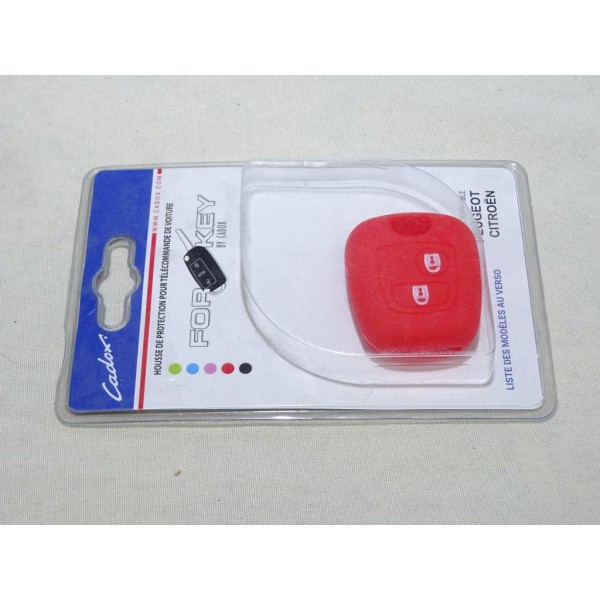 Coque clé télécommande rouge 2 boutons Cadox 790003R S-PSA20S pour citroen peugeot 