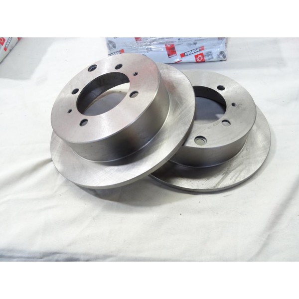 Jeu 2 disques de frein arriere plein 262mm diametre Ferodo DDF1141 pour hyundai santamo kia joice mitsubishi space wagon galant 