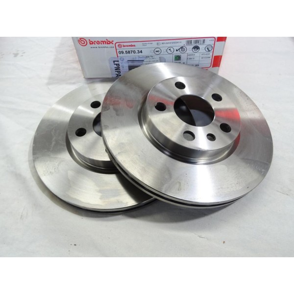 Jeu 2 disques de frein avant ventilé 257mm diametre Brembo 09.5870.34 pour citroen jumpy evasion fiat scudo peugeot 806 expert 