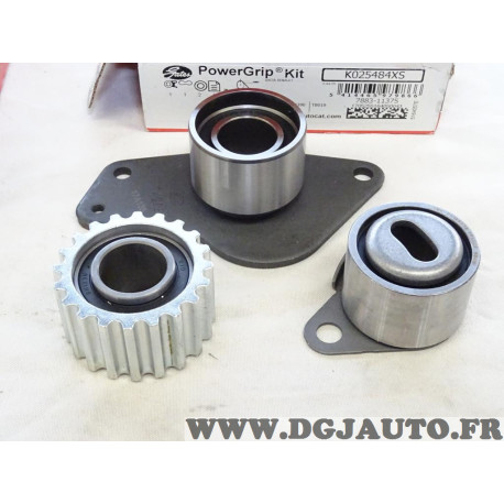 Jeu galets tendeur + 2 enrouleurs (courroie de distribution non incluse) Gates K025484XS pour renault clio 1 2 I II express kang