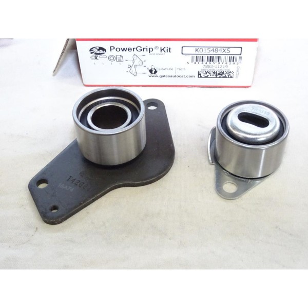 Jeu 2 galets tendeur + enrouleur courroie de distribution (non incluse) Gates K015484XS pour renault clio 1 2 I II express kango