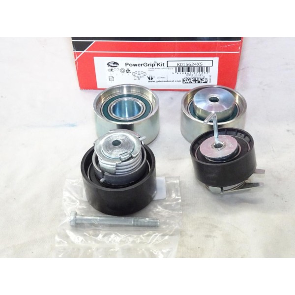 Jeu 4 galets tendeurs + enrouleurs courroie de distribution (non incluse) Gates K015624XS pour citroen C5 C6 jaguar XJ XF S-type