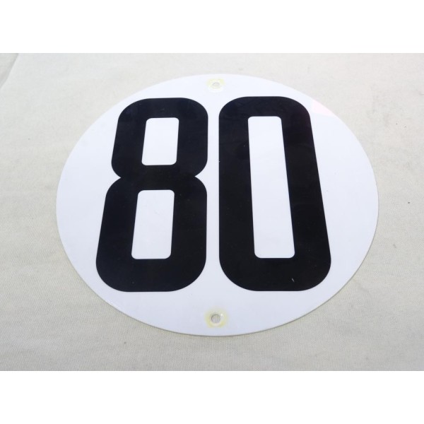 Plaque plastique ronde information limitation vitesse 80 80KM/H MAD tracteur poids lourd engin agricole bus 