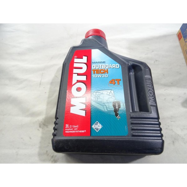 Bidon 2L 2 litres huile moteur bateau marine outboard tech 10W30 4T Motul 106446 