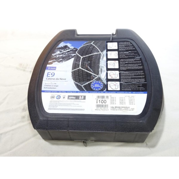Jeu chaines neige Thule E9 N°100 pour pneu roue jante 215/70/14 195/80/15 215/70/15 225/65/15 235/60/15 215/60/16 225/55/16 235/