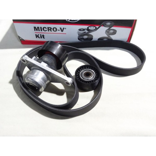 Kit courroie accessoire 7PK1675 + galet tendeur + enrouleur Gates K027PK1675 pour renault master 3 III opel movano B nissan NV40