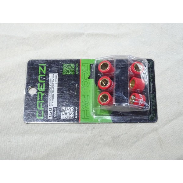 Jeu 6 galets variateur 15x12 6gr Carenzi 286806 pour yamaha MBK booster BWS stunt slider nitro aerox 