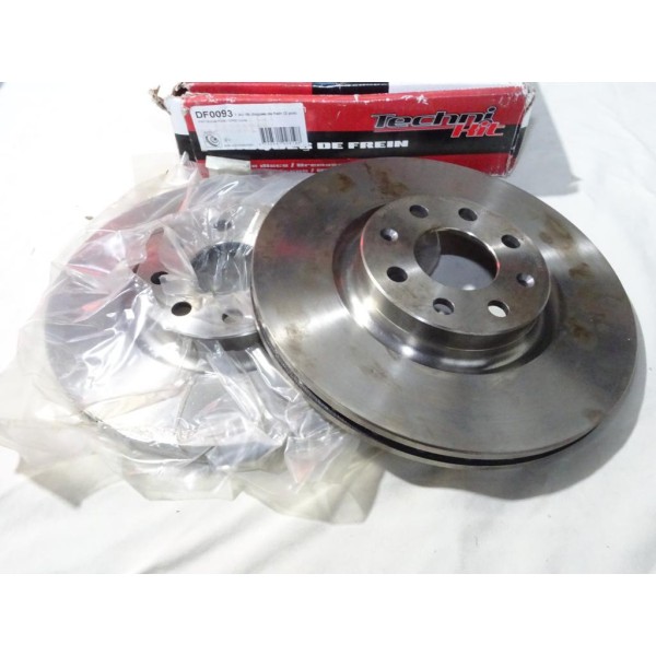 Jeu 2 disques de frein avant ventilé 284mm diametre Techni kit DF0093 pour fiat grande punto evo de 2005 à 2018 opel corsa D E a
