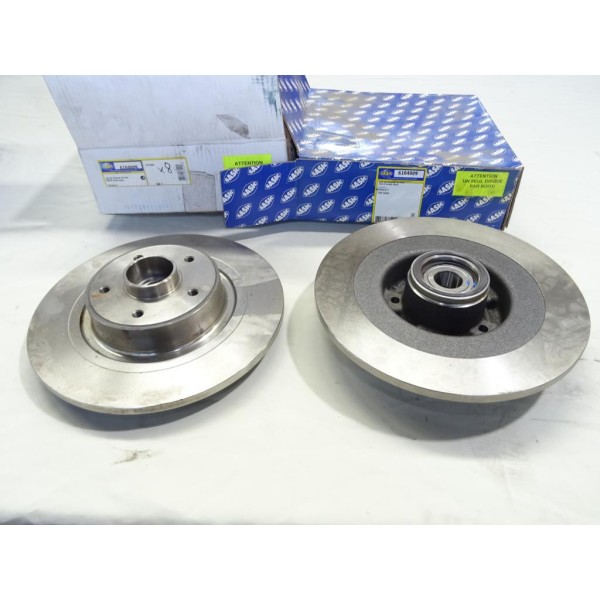 Jeu 2 disques de frein arriere 300mm diametre plein avec roulement de roue bague ABS Sasic 6104009 pour renault velsatis vel sat