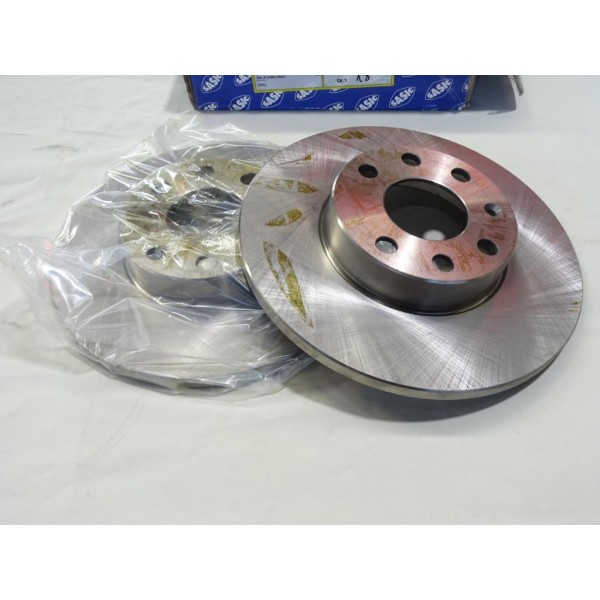 Lot 2 disques de frein avant 256mm diametre plein Sasic 6106093 pour opel astra G 1.2 16V essence 