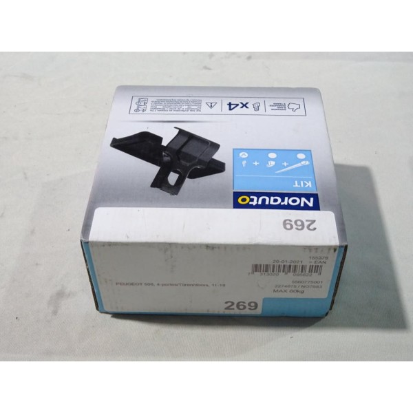 Kit pieds fixation barre de toit Norauto N°269 pour peugeot 508 4 portes de 2011 à 2018 